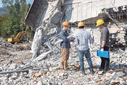 men planning construction site