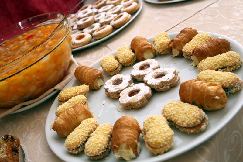 desserts for breakfast at the hotel