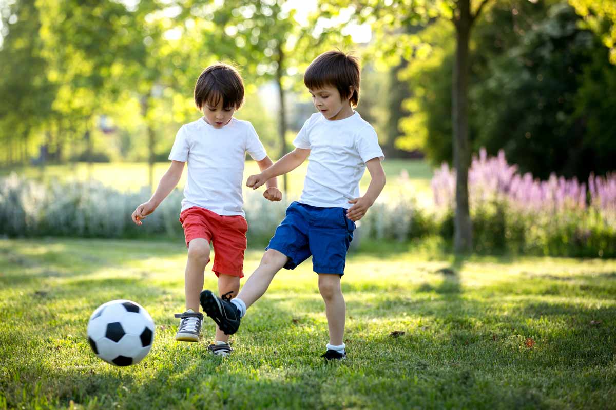 boys playing soccer