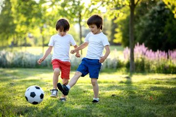 boys playing soccer