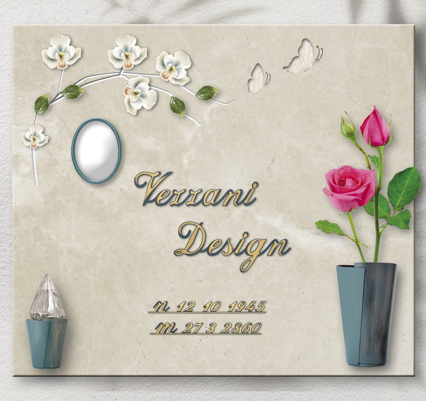 Niche with personalized engraving vezzani design 1