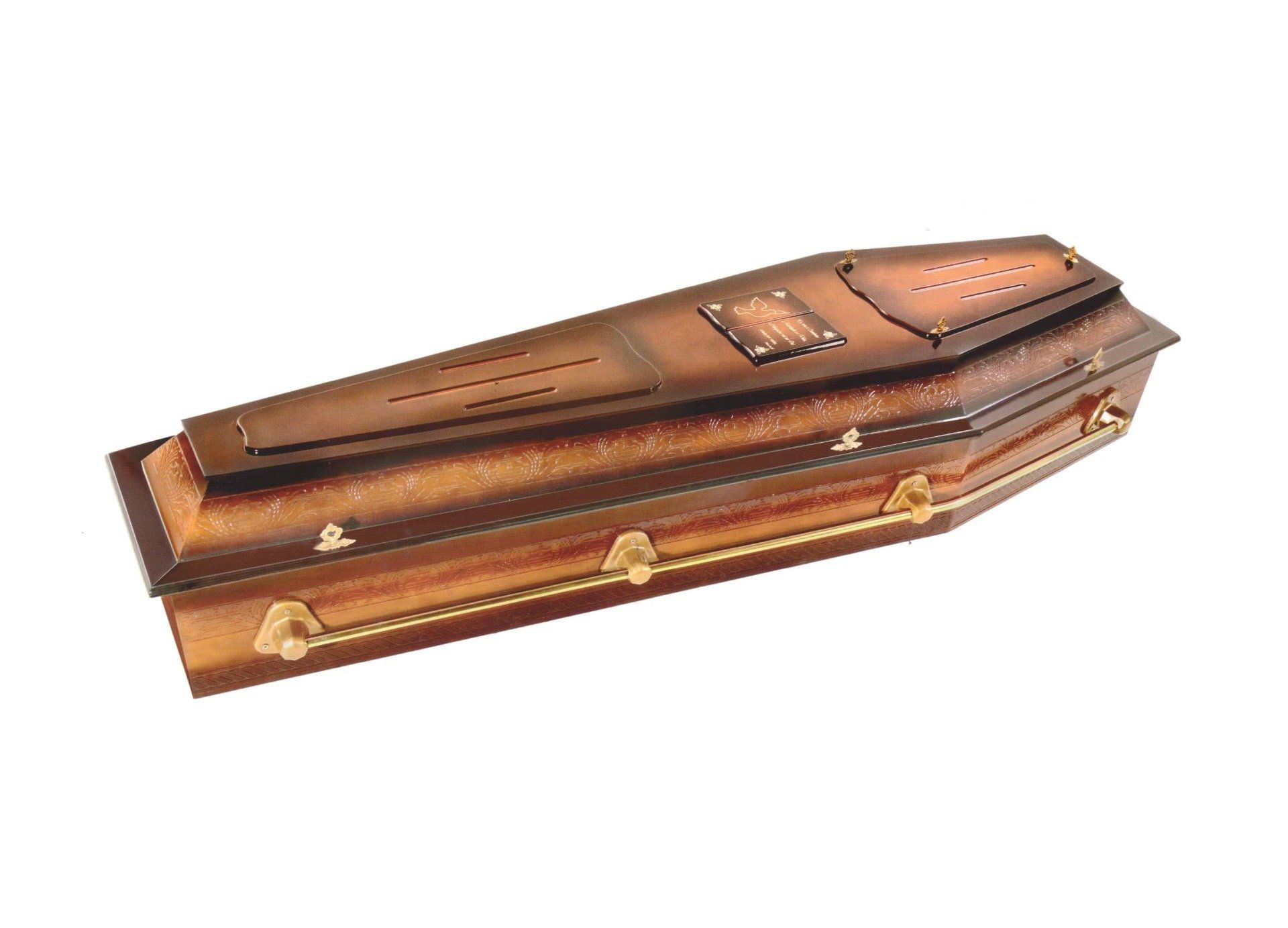 Urna Luxo 1 - com visor, sobre tampa e bíblia Urna de luxo 1 - Funerária Central