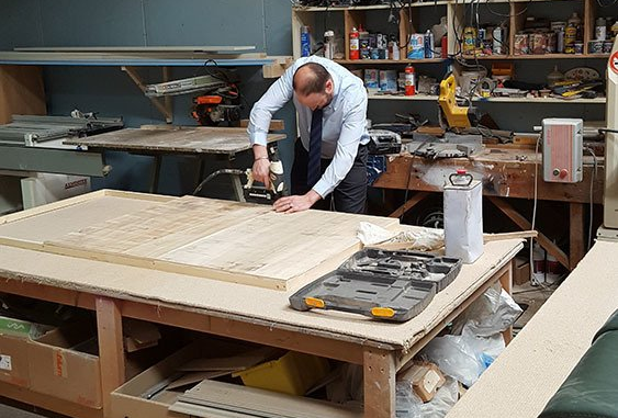 person working, nail gun, carpentry