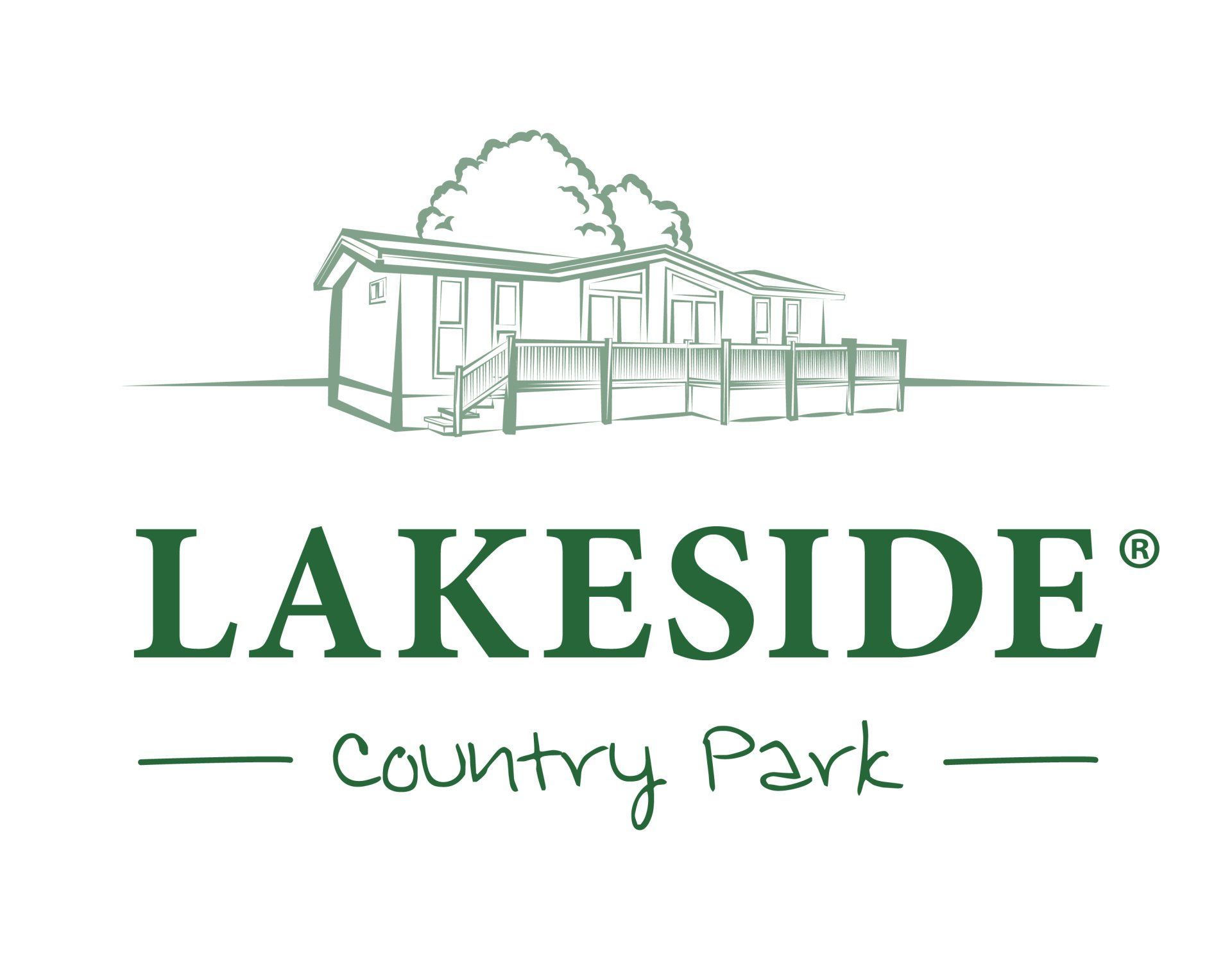 The lakeside country park logo has a drawing of a house on it.