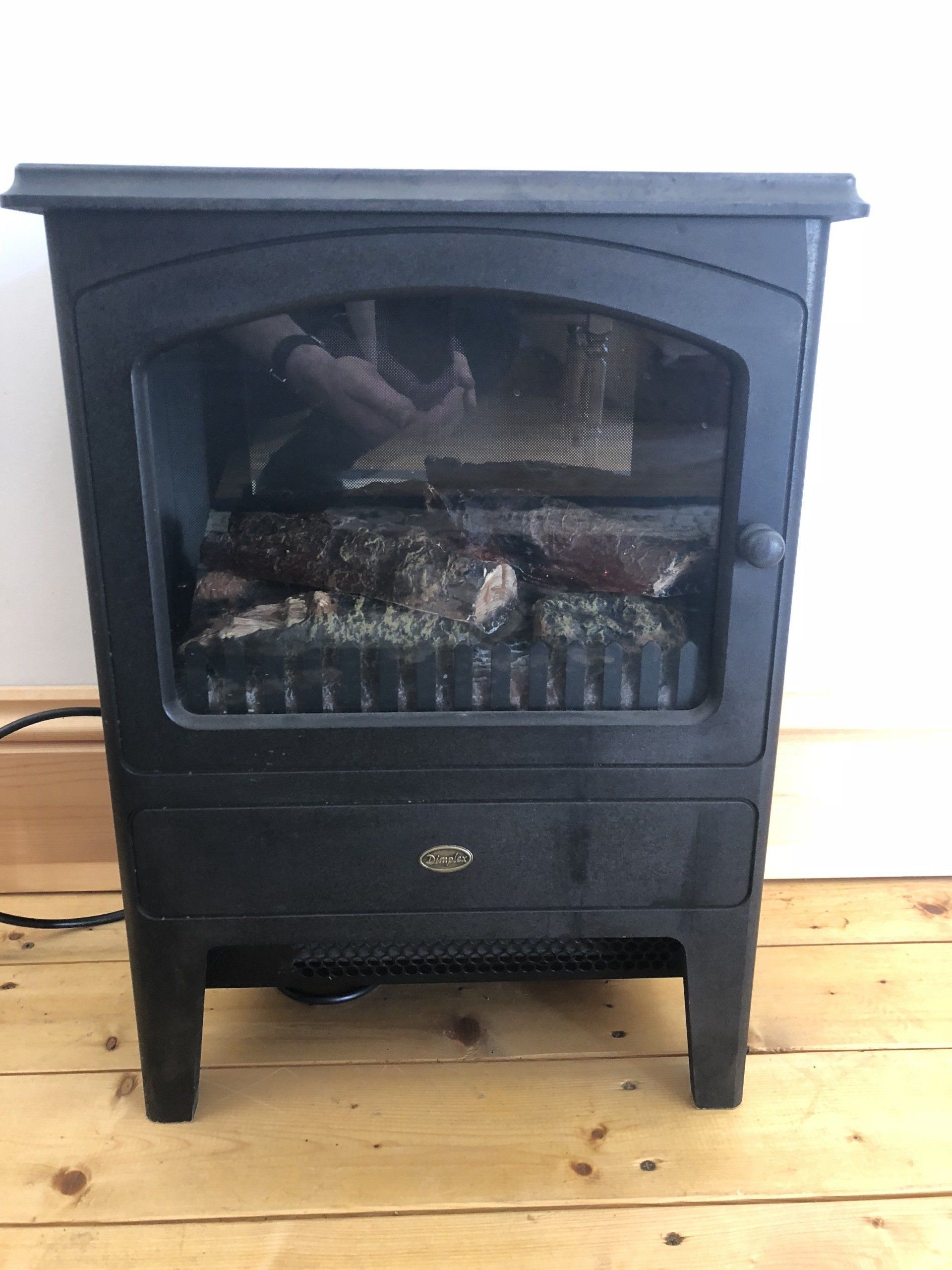 Holiday barn log fire