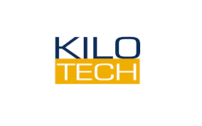 Logo KILO TECH, « KILO » bleu au-dessus d'un rectangle jaune avec le texte « TECH » en blanc.