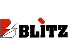 Logo de la société Blitz, composé d'un « B » rouge, d'un éclair et du mot « BLITZ » en noir.