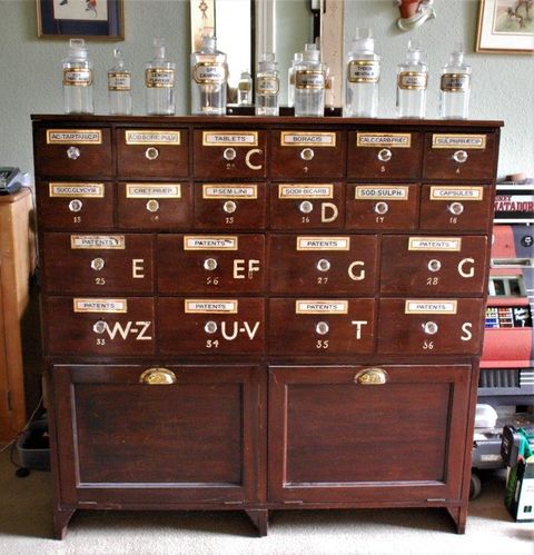 Mahogany Pharmacy Cabinet