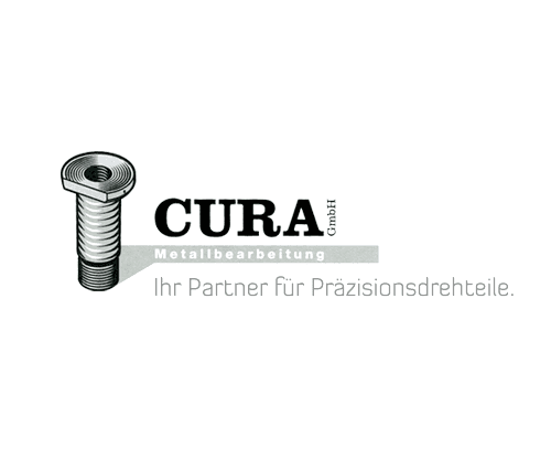 Logo der Cura GmbH, einem metallverarbeitenden Unternehmen. 