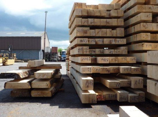 Stack of wooden beams