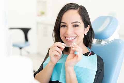 Patient with Clear Aligner at Clinic — Urbana, IL — J. Barry Howell DDS Patient with Clear Aligner at Clinic — Urbana, IL — J. Barry Howell DDS