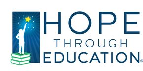 Logo: Silhouette reaching for star over books,