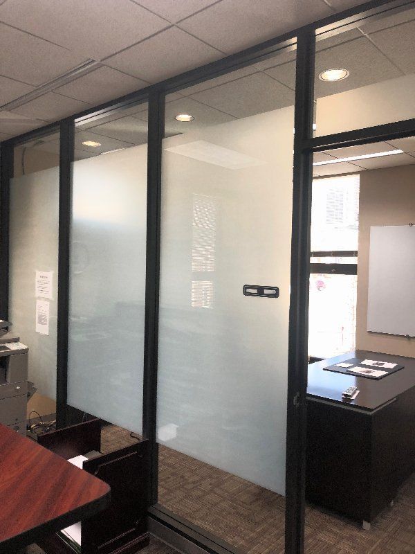 Commercial Tinting at Alabama Power — Precision Frost Installed On Office Window Glass in Montgomery, AL Business Tinting Montgomery — Frosted Interior Office Window Glass in Montgomery, AL
