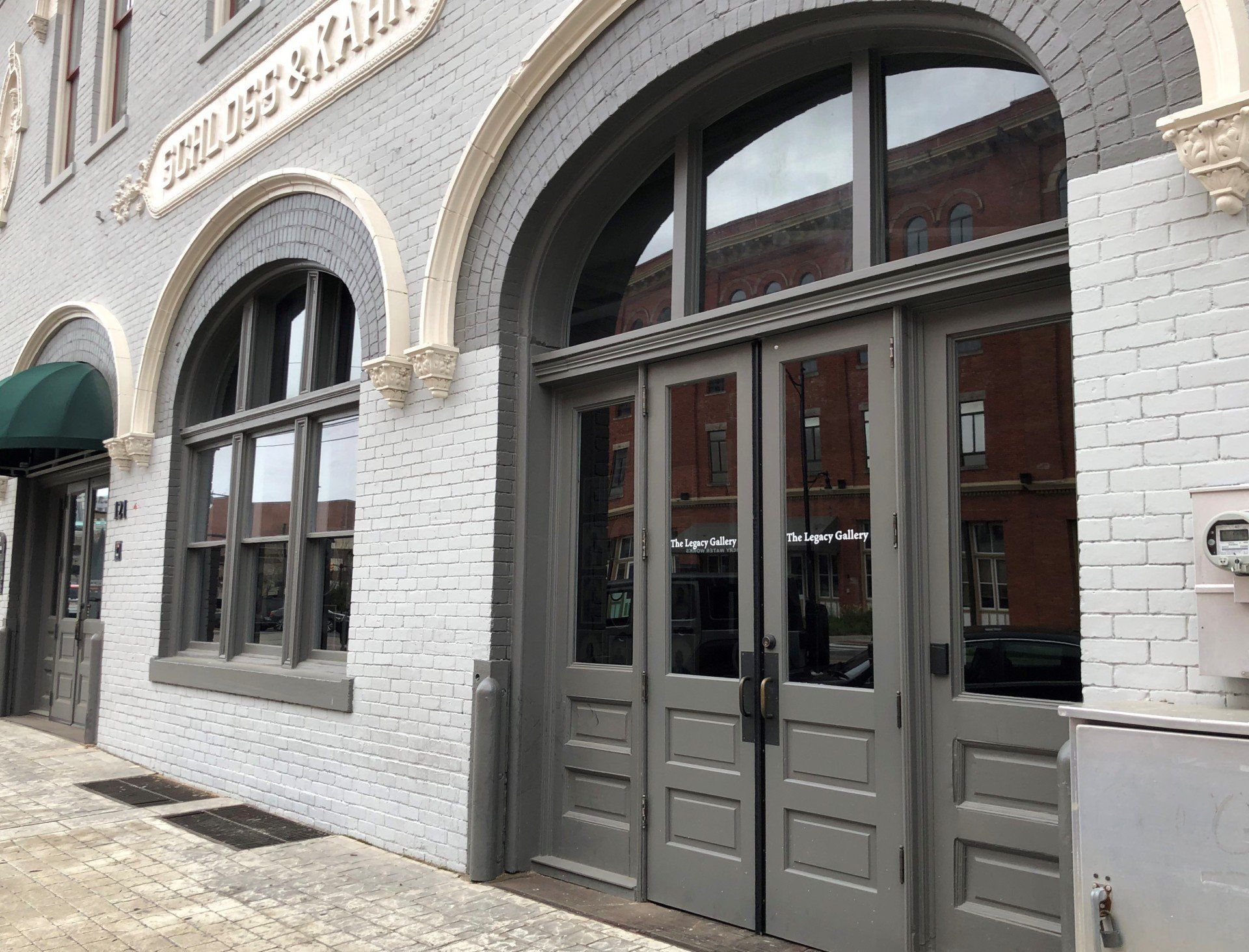 professional window tinting service in Montgomery, AL - SPF Preferred Performance business office tint installed to glass door windows at Equal Justice Initiative in downtown Montgomery, AL