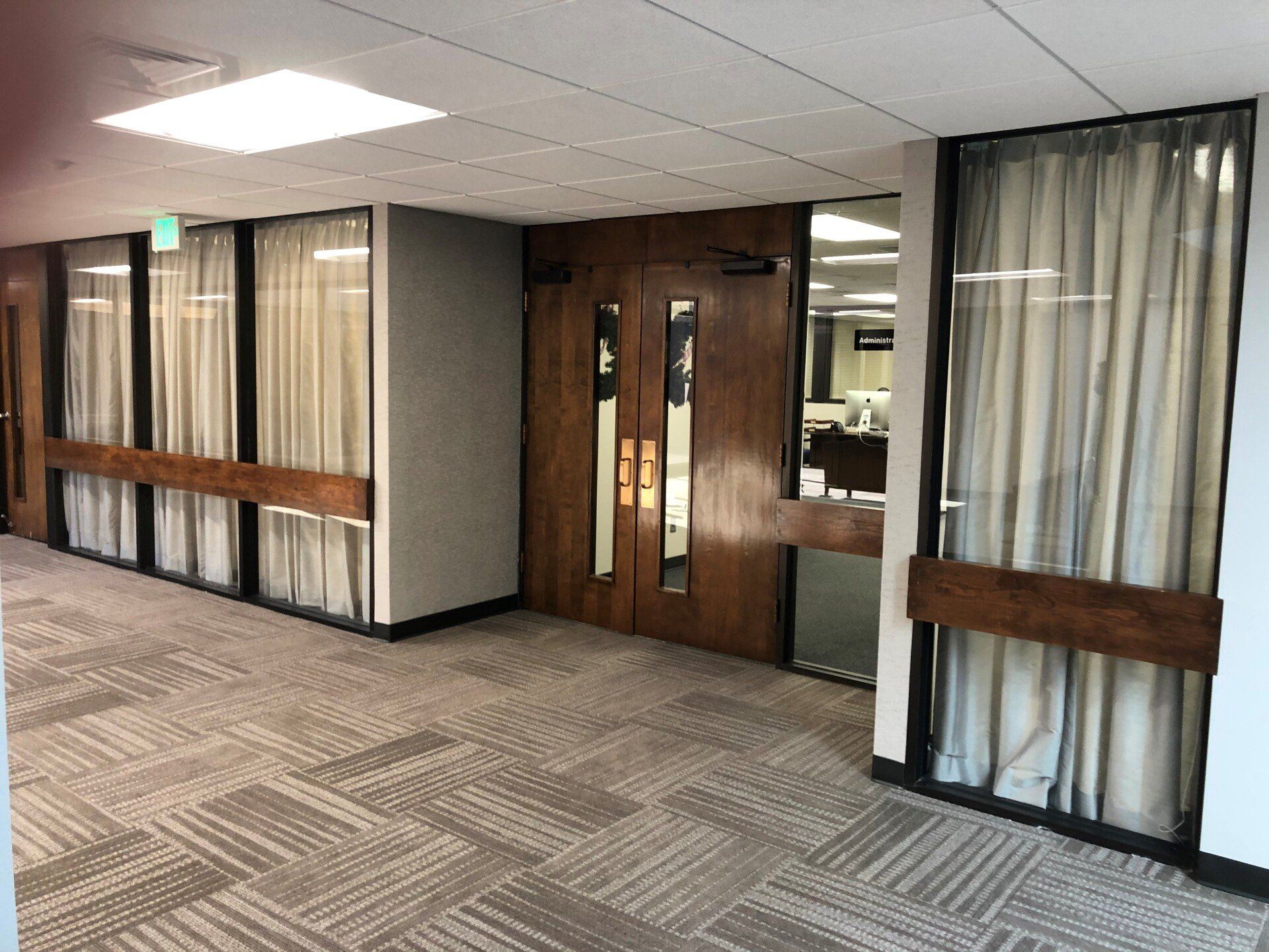 Decorative window tinting service - SPF Decorative Interior Glass Film was installed adding the right touch to the interior design at the Library n Montgomery, AL.