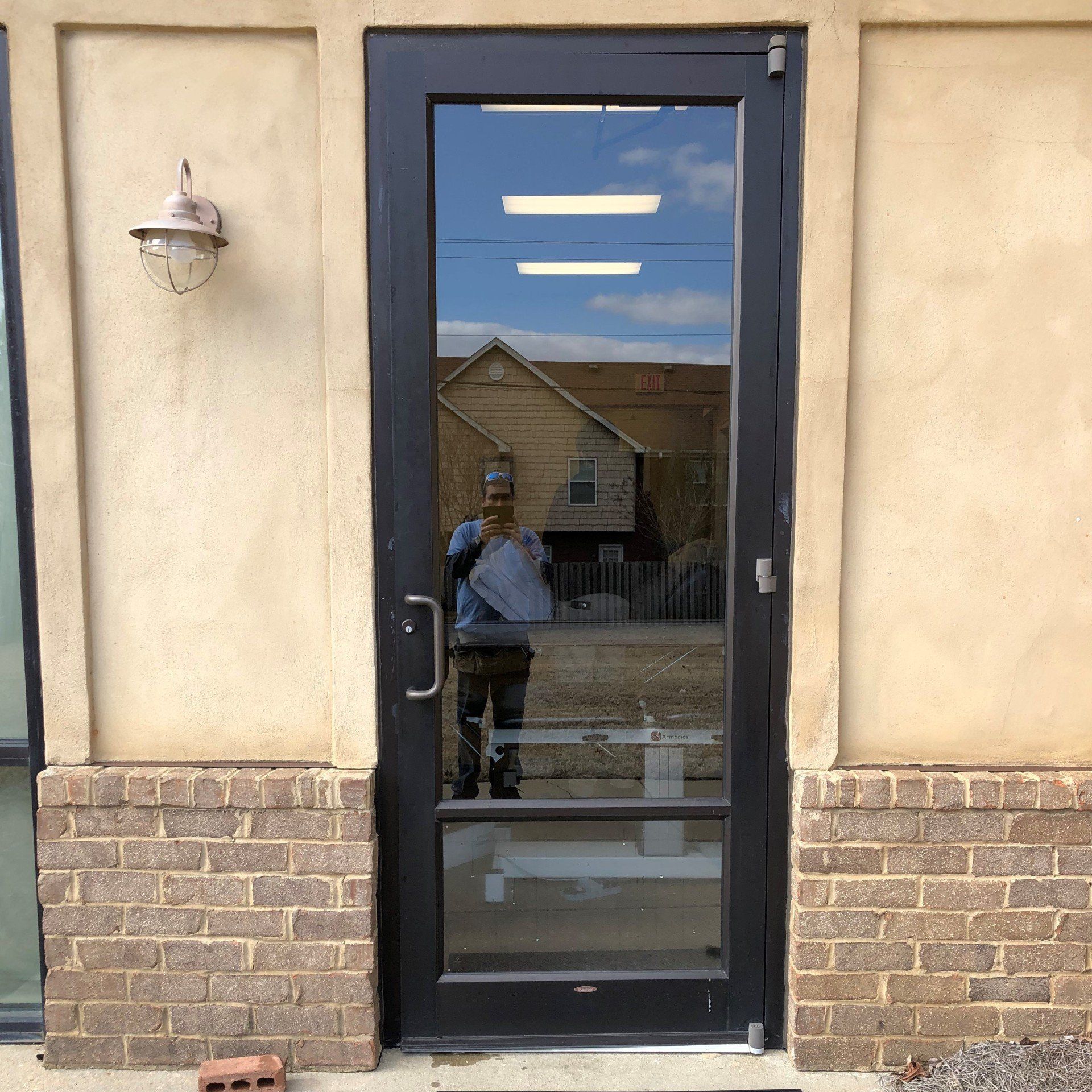 Before SPF professional Tint installation cut out glare and UV Sun fade on 2-22-2019 - Business tinting in Prattville, AL