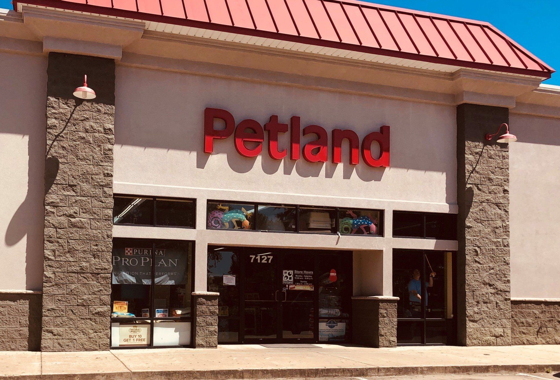 bomb blast security plus solar protective tint installed to store windows at Pet Land in Alabama