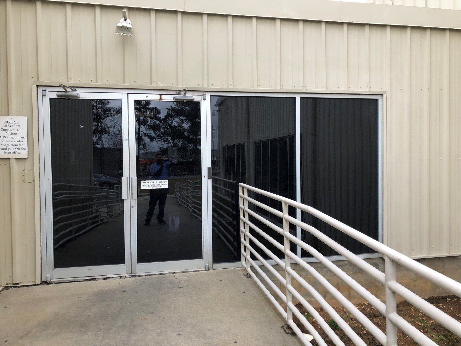 Front of Business BEFORE professional SPF tint installed on January 24 2019 - generic tint removed and replaced with quality SPF tint in Tallassee, AL