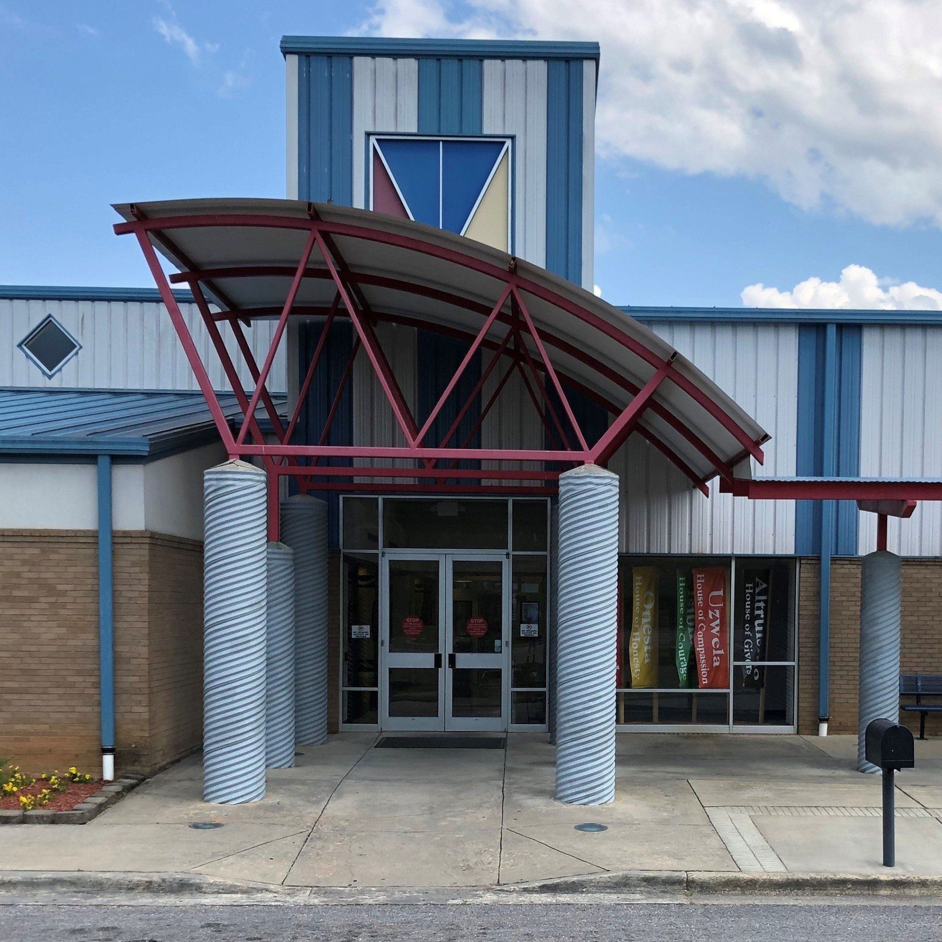 Before business tinting service on 5.21.2019 -  school windows and glass door tinting in Clanton, AL