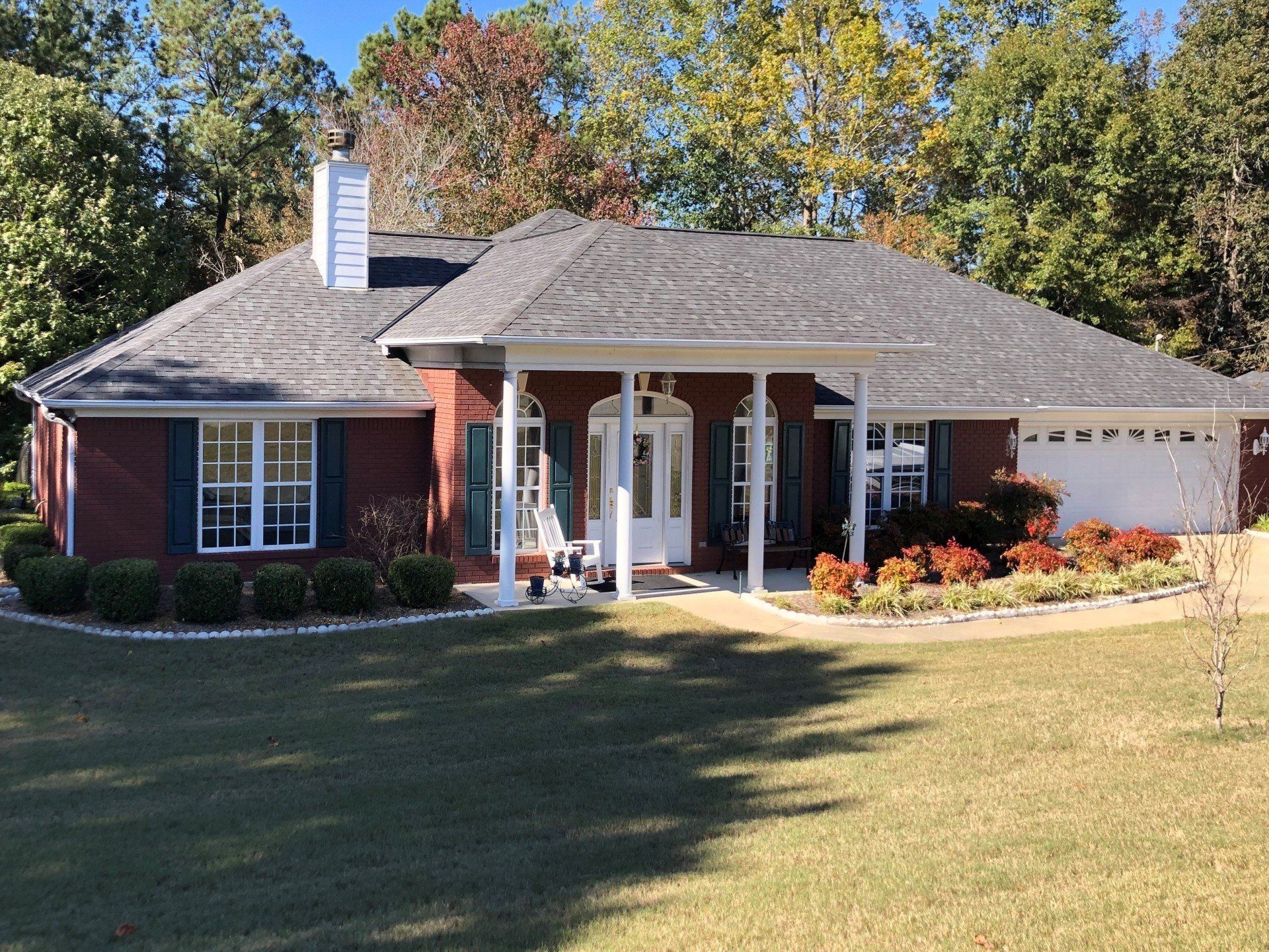 Professional home window tinting - Before Residential Tint. The Bright Sun flooded these home windows near Auburn AL