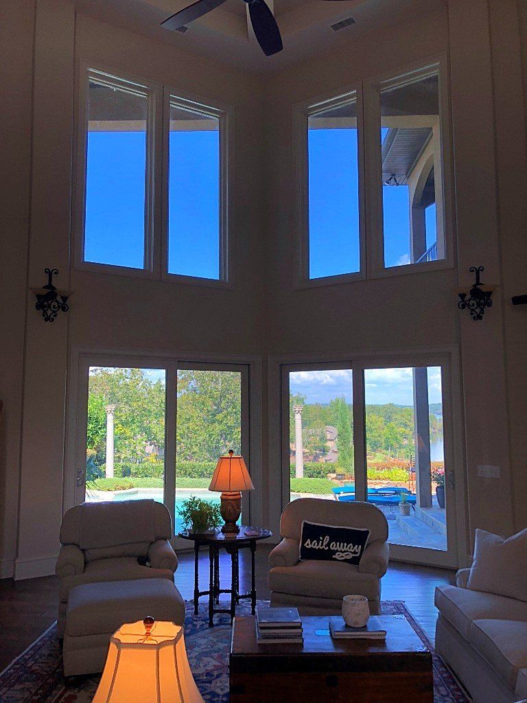 Looking out SPF tinted home windows on Lake Martin