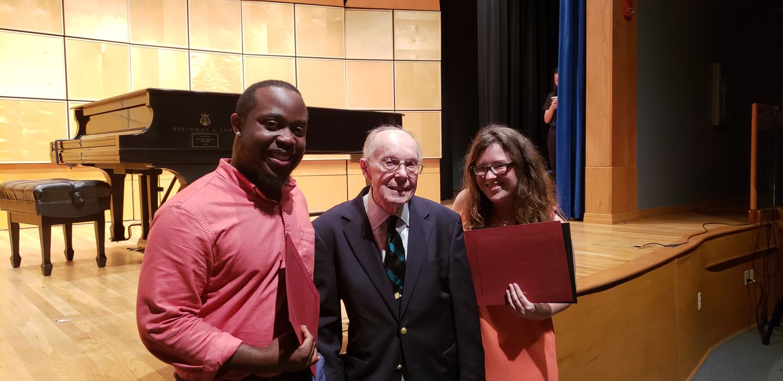 The Winners, Sodienye Finebone and Kristi Mendez with competition sponsor, Mr. Donald Mandich.