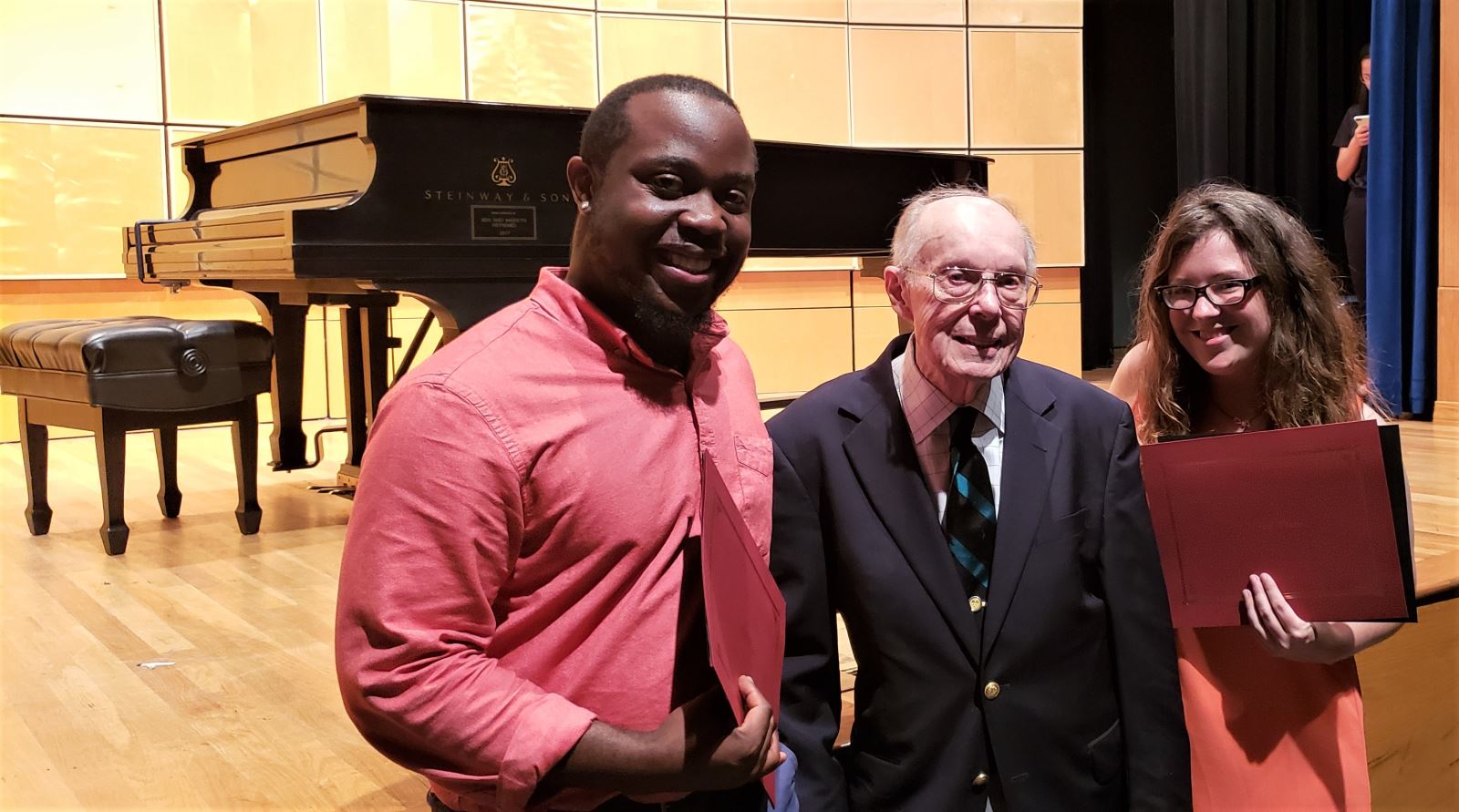 Sponsor Donald Mandich, and the winning duo was Sodienye Finebone on tuba and Kristi Mezinez on piano.