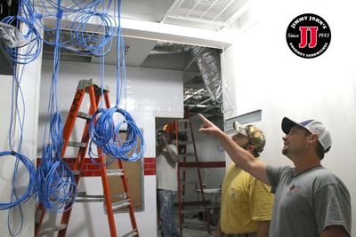 CWS Working On Electrical Wirings On The Ceiling — Killeen, TX — CWS Services CWS Working On Electrical Wirings On The Ceiling — Killeen, TX — CWS Services