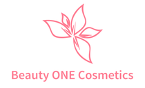 Das Logo von Beauty One Cosmetics ist eine rosa Blume mit Blättern.