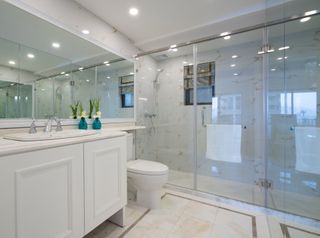 Bathroom Doors — Bathroom With Glass Door in Davie, FL Bathroom Doors — Bathroom With Glass Door in Davie, FL