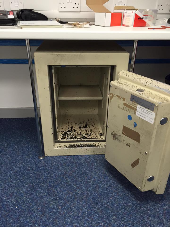 Damaged safe