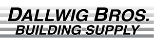 Logo for Dallwig Bros. Building Supply in black text, above 