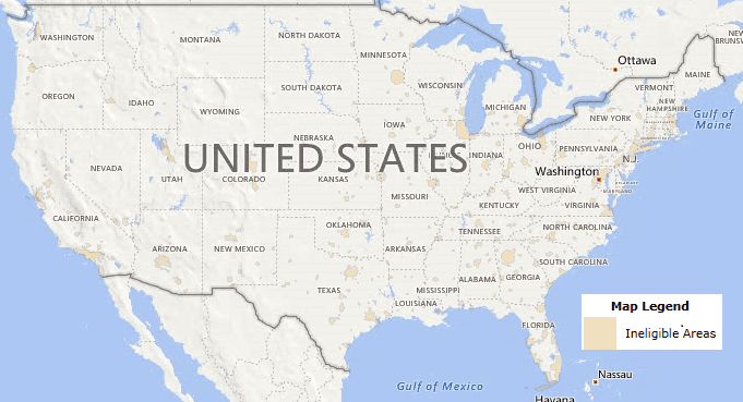 USDA Eligibility Map.