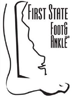 Logo for First State Foot & Ankle LLC: silhouette of a foot and profile, with the company name to the right.