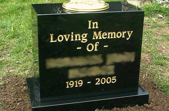 Granite and slate memorial vases