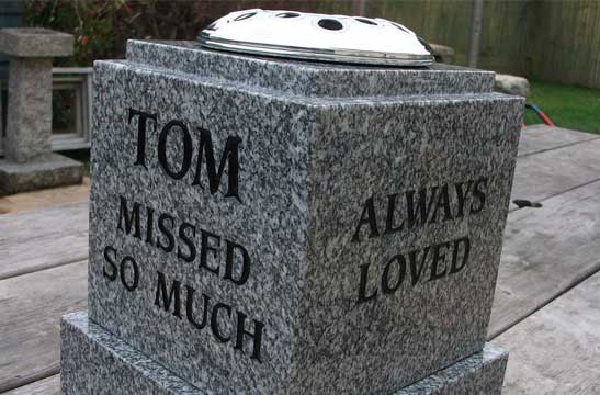 Granite and slate memorial vases