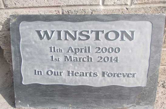 Granite and slate pet memorials delivered UK-wide