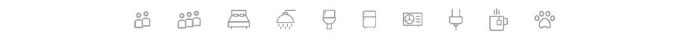 eco cabin and safari tent features as icons