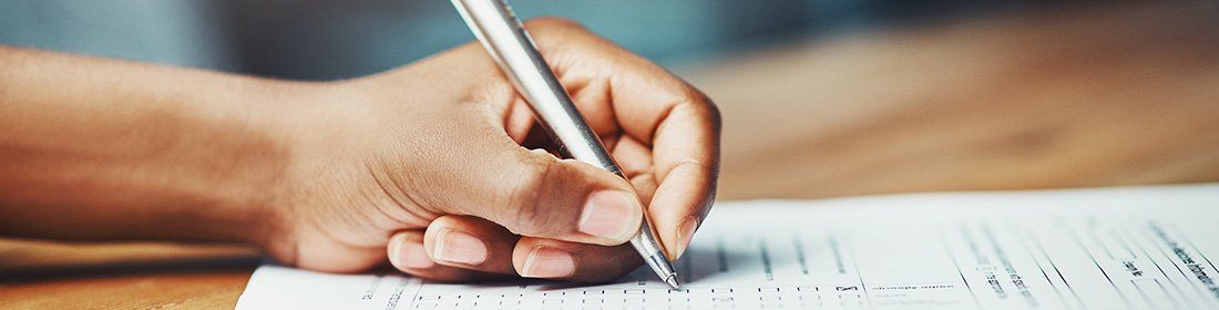 person filling out a form