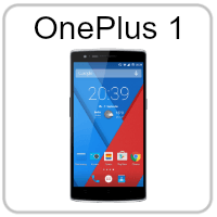 A picture of a oneplus 1 cell phone on a white background.