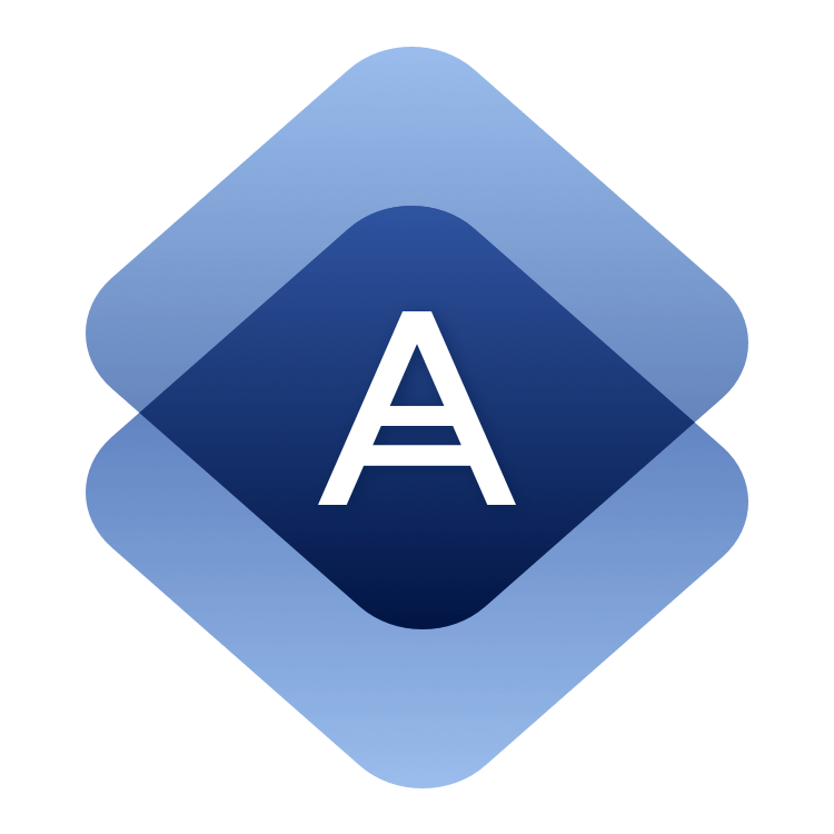 A blue square with the letter a inside of it