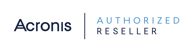 The acronis authorized reseller logo is shown on a white background.