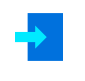 A blue square with an arrow pointing to the right.