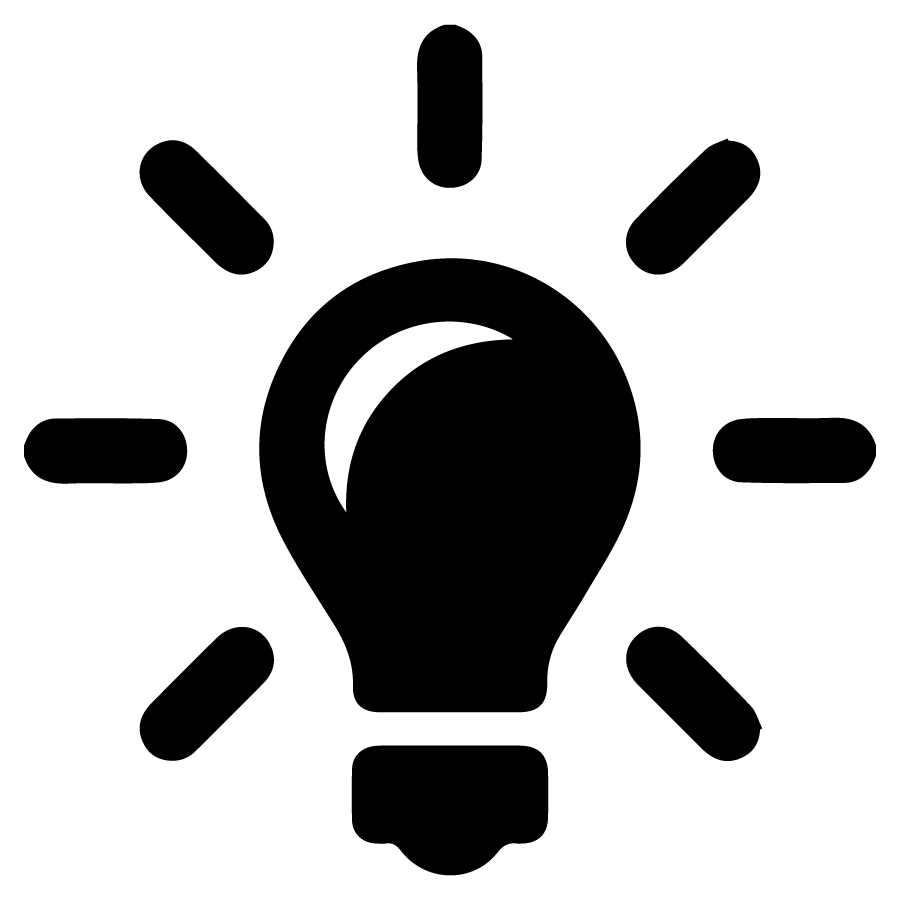 A light bulb with rays coming out of it free icon