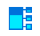 A blue icon with a square in the middle on a white background.