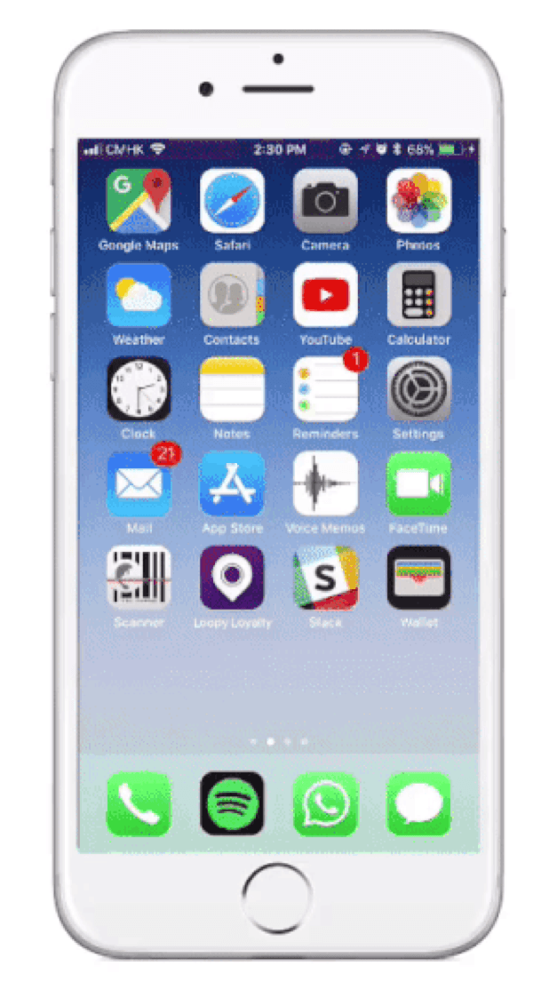 A white iphone with a bunch of apps on it