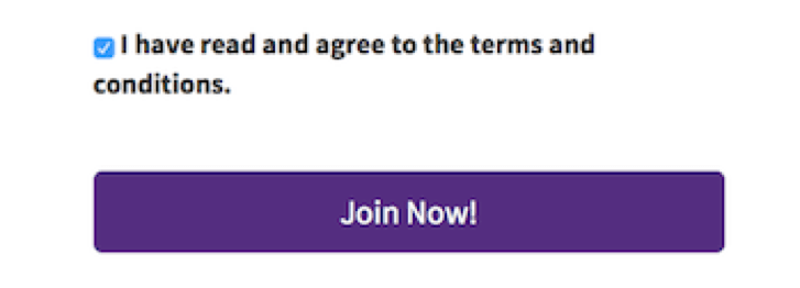 A purple button that says join now on it