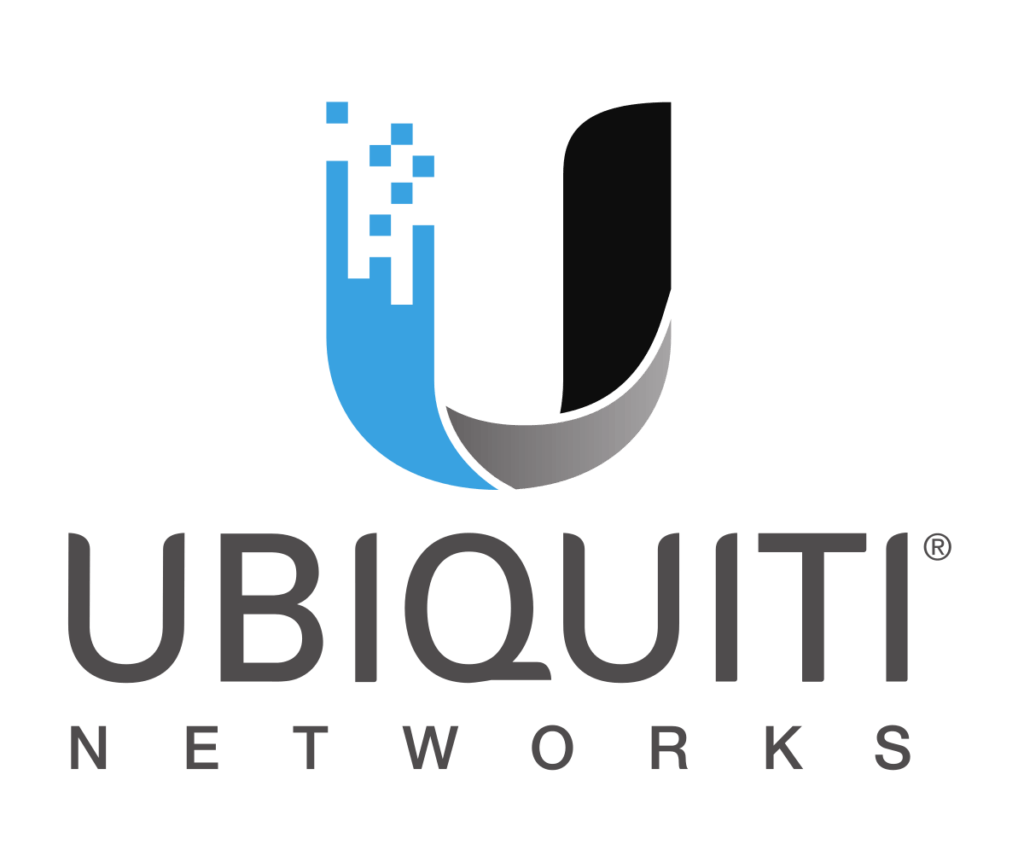 A logo for ubiquiti networks is shown on a white background.