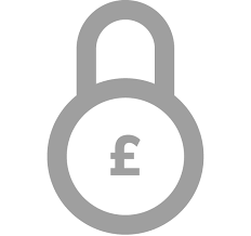 A padlock with a pound sign inside of it.