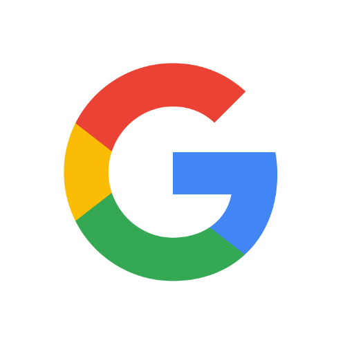 The google logo is a colorful circle with the letter g in the middle.
